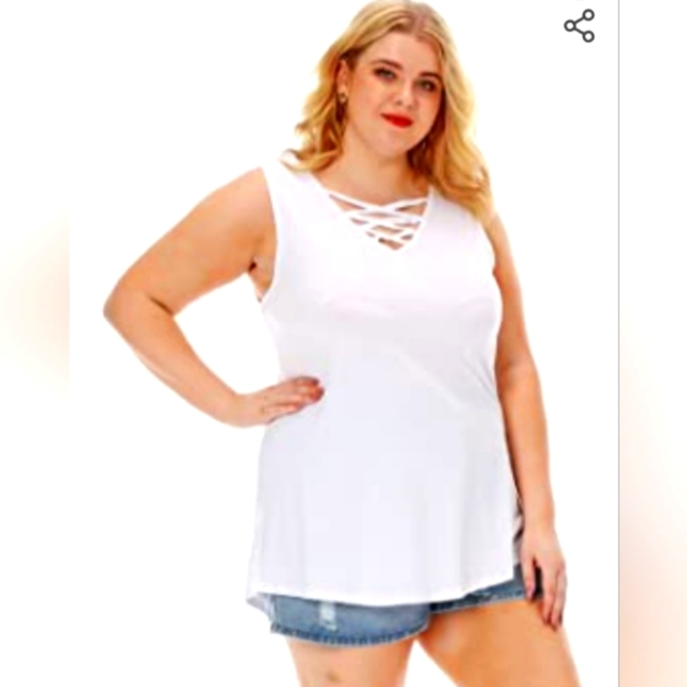 Criss Cross Tank Top SIZE 1XL